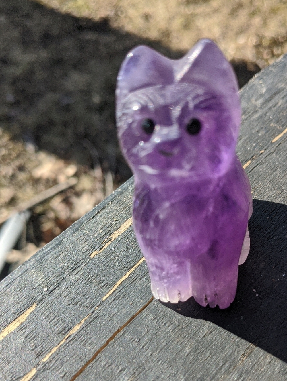 Amethyst Cat Artisan Carving - Picture 2 of 4